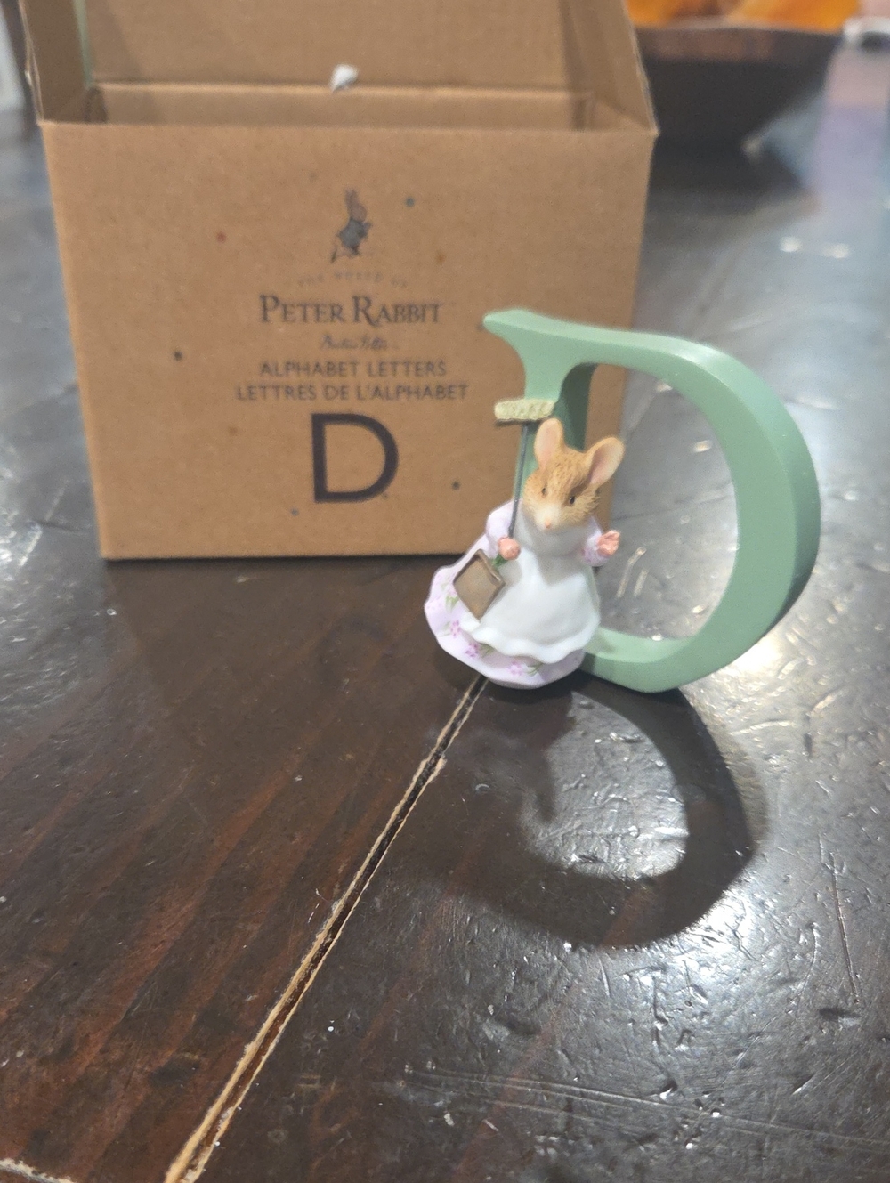 Enesco Letter D Figurine – Mint Green
